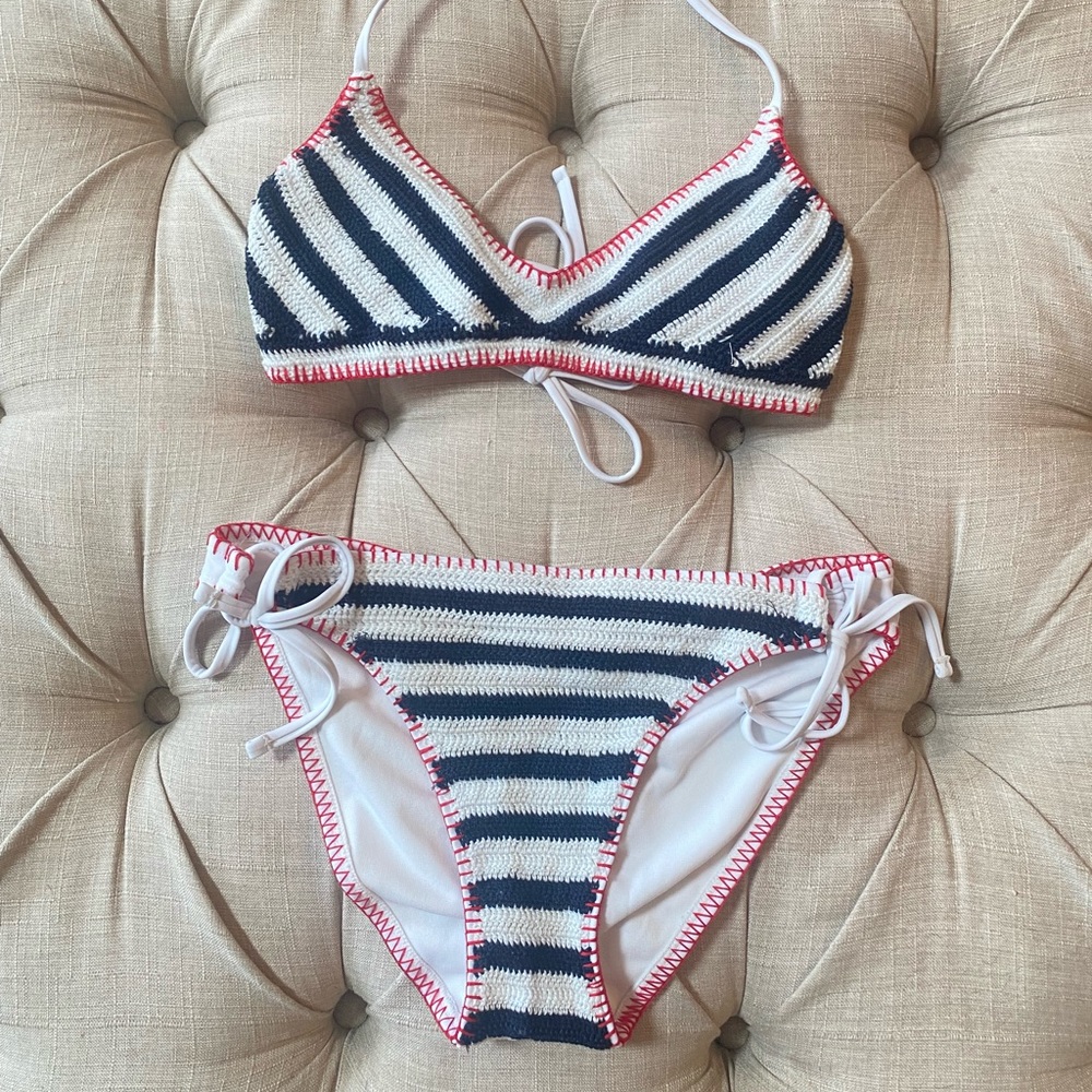 Target Red, White, & Blue Crochet Bikini Set